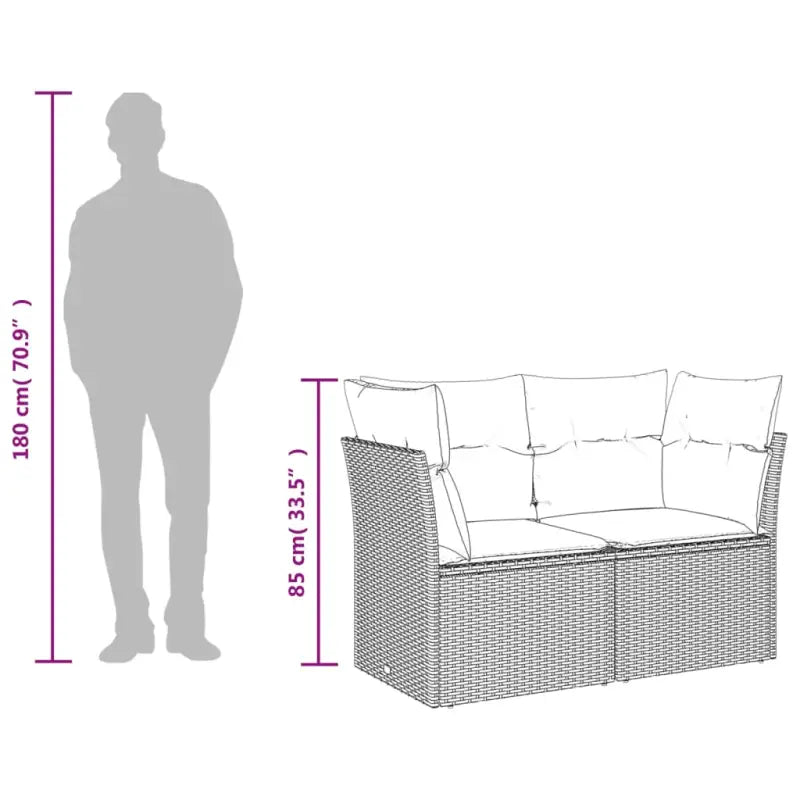 Comfortabele tuinbank van poly rattan met waterdichte zak voor buitengebruik - Loungebanken
