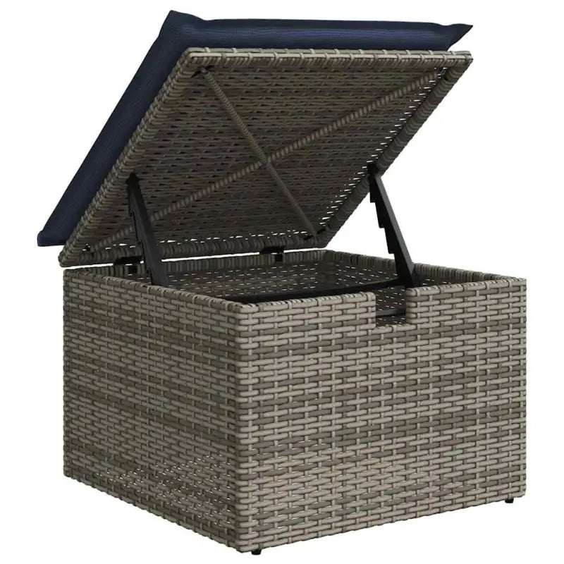 Comfortabele tuinset in grijs materiaal met gepoedercoat staal - Grijs / met opbergruimte - Tuinsets
