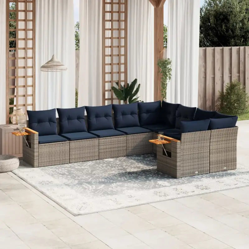 Comfortabele tuinset in grijs materiaal met gepoedercoat staal - Grijs / Zonder tafel - Tuinsets
