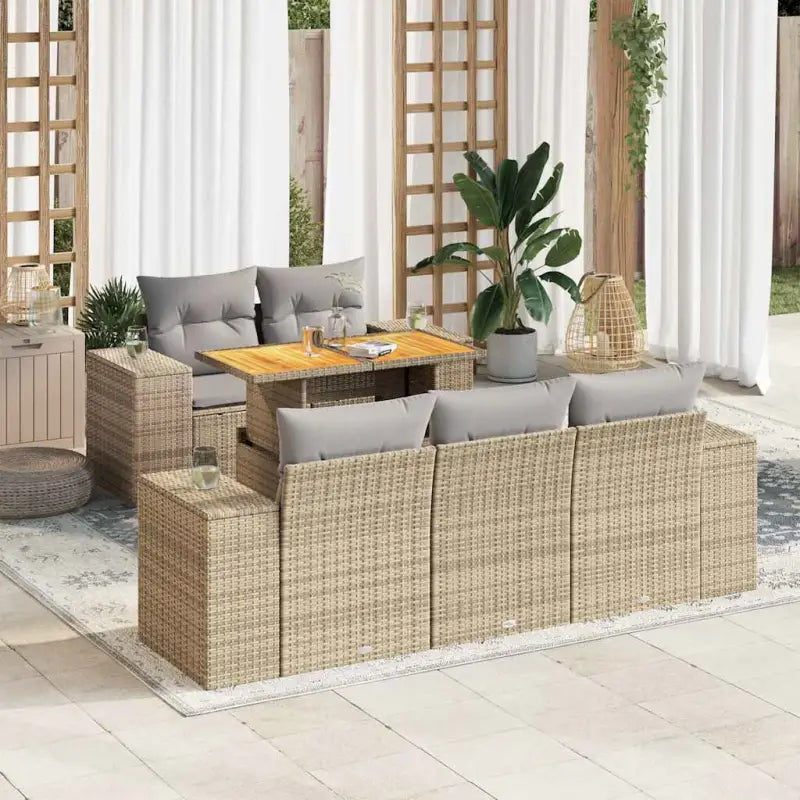 Comfortabele tuinset in grijs materiaal met waterdichte tas en gepoedercoat staal - Beige en grijs / met opbergruimte