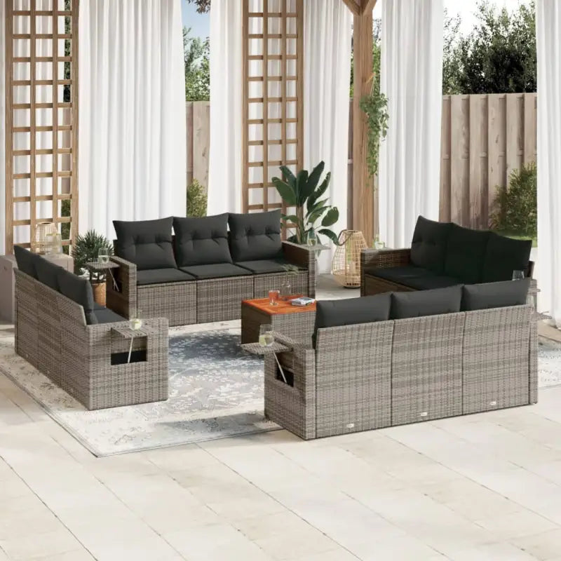 Comfortabele tuinset in grijs materiaal met waterdichte tas en gepoedercoat staal - Grijs - Tuinsets