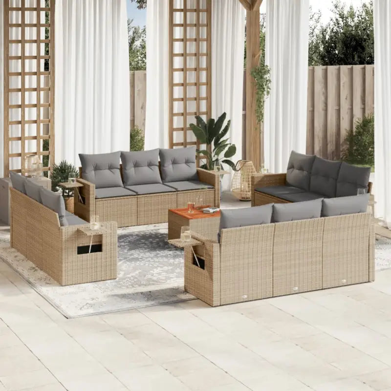 Comfortabele tuinset in grijs materiaal met waterdichte tas en gepoedercoat staal - Gemengd beige - Tuinsets