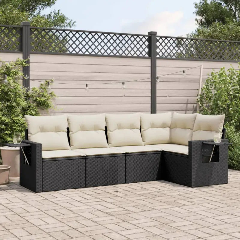 Comfortabele tuinset met gepoedercoat staal waterdichte tas en afmetingen - Zwart en crème / Zonder tafel - Tuinsets