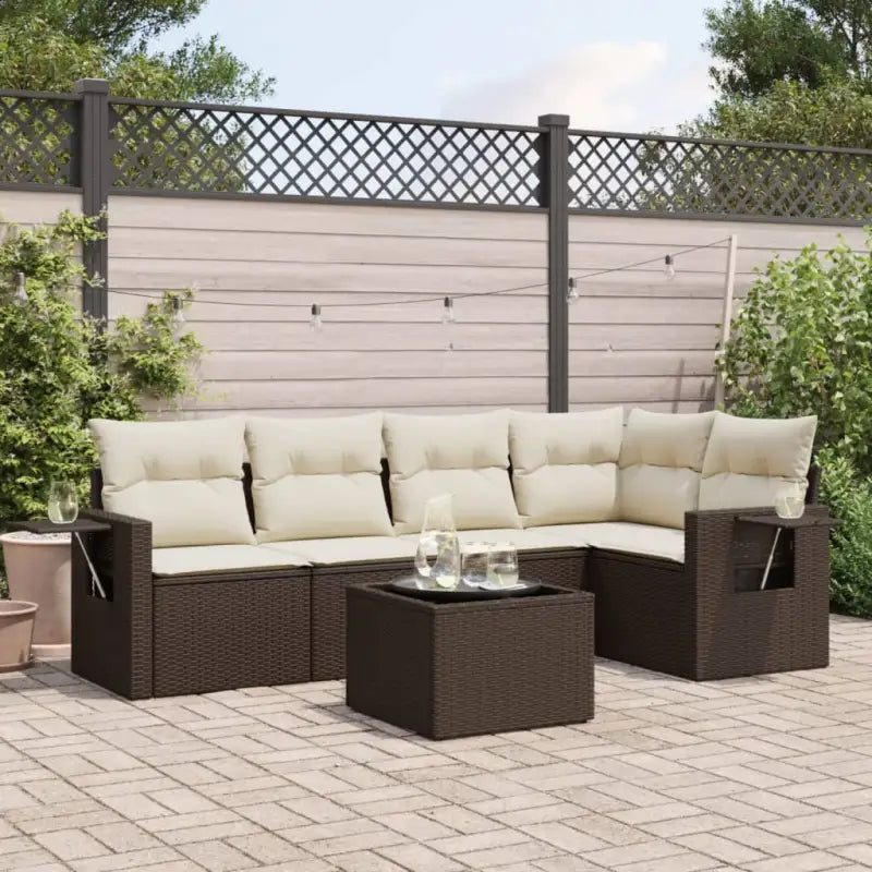 Comfortabele tuinset met gepoedercoat staal waterdichte tas en afmetingen - Bruin en crème / Met tafel - Tuinsets