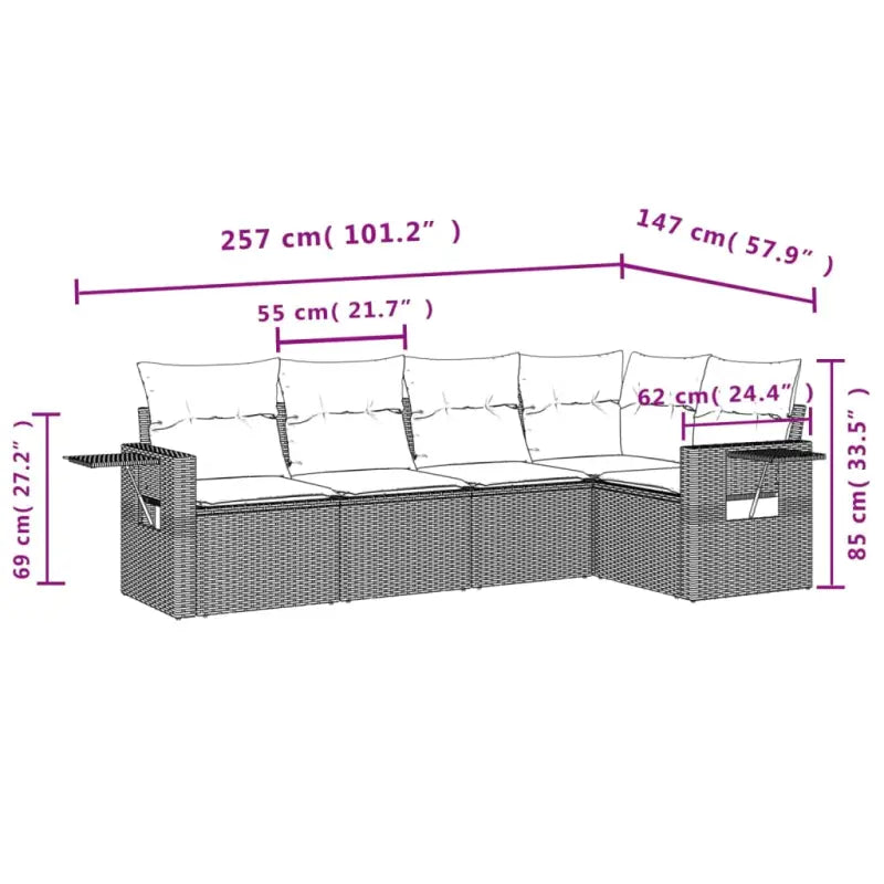 Comfortabele tuinset met gepoedercoat staal waterdichte tas en afmetingen - Tuinsets