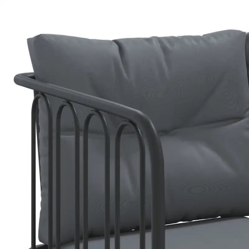 Comfortabele tuinset met wasbare hoes in antraciet materiaal - Tuinsets