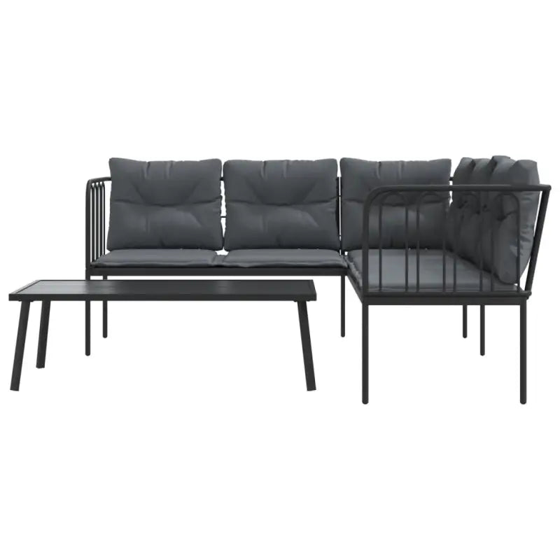 Comfortabele tuinset met wasbare hoes in antraciet materiaal - Tuinsets