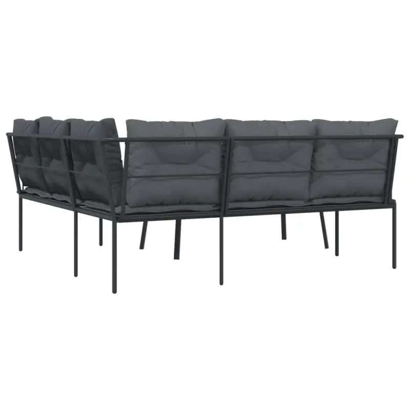Comfortabele tuinset met wasbare hoes in antraciet materiaal - Tuinsets