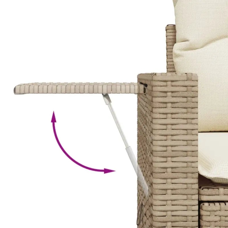 Comfortabele tuinset van beige materiaal en gepoedercoat staal - Tuinsets