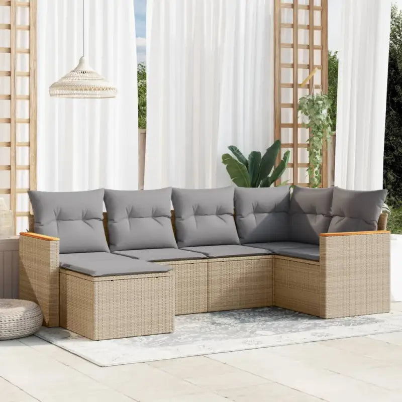 Comfortabele tuinset van gepoedercoat staal met beige materiaal - Gemengd beige / Zonder tafel - Tuinsets
