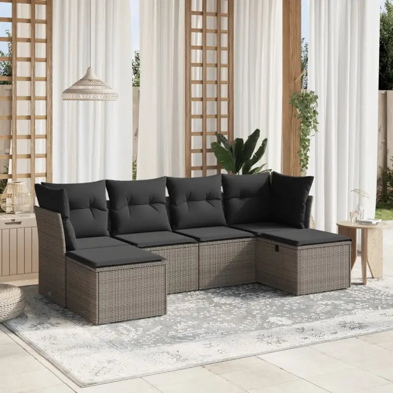 Comfortabele tuinset van zwart gepoedercoat staal met ruime afmetingen - Grijs / zonder opbergruimte - Tuinsets