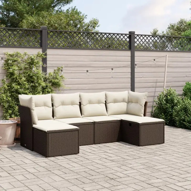 Comfortabele tuinset van zwart gepoedercoat staal met ruime afmetingen - Bruin en crème / zonder opbergruimte - Tuinsets