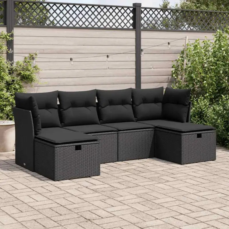 Comfortabele tuinset van zwart gepoedercoat staal met ruime afmetingen - Zwart / met opbergruimte en zak - Tuinsets