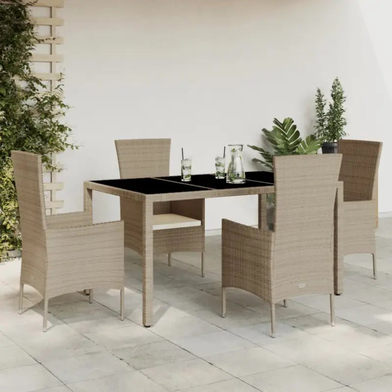 Comfortabele tuintafelset van poly rattan gemakkelijk schoon en onderhoudsvriendelijk - 150 cm tafellengte / Fauteuil