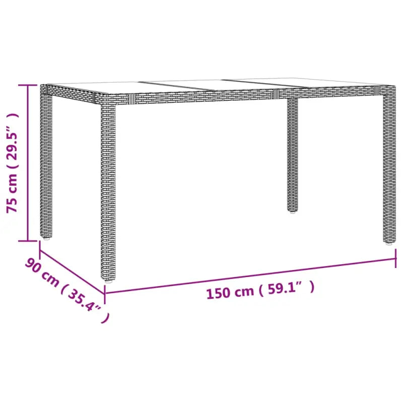 Comfortabele tuintafelset van poly rattan gemakkelijk schoon en onderhoudsvriendelijk - Tuinsets