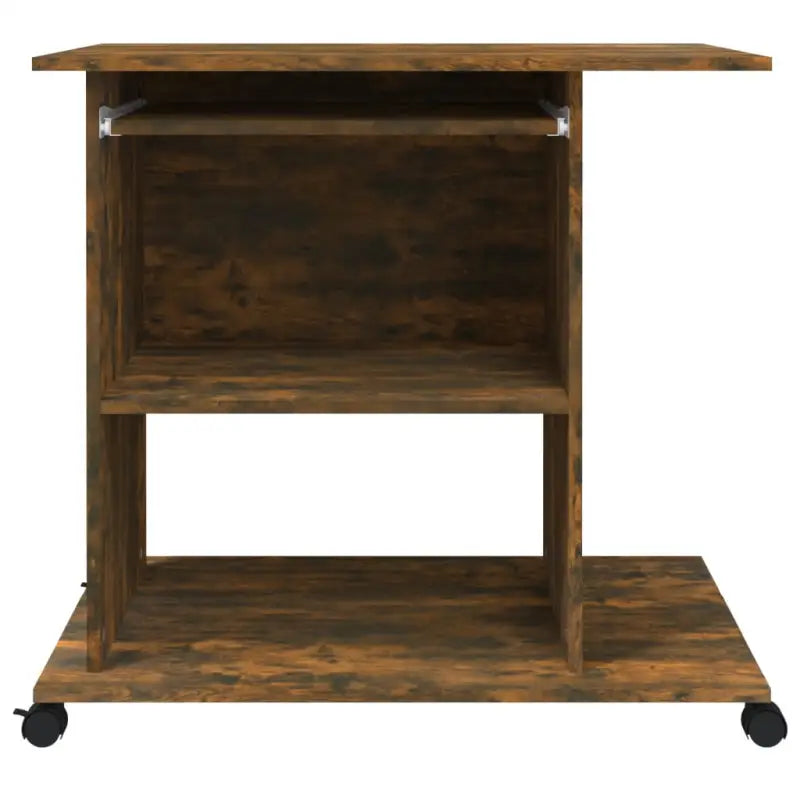 Compact bewerkt hout bureau voor laptops en desktops met moderne uitstraling - Bureaus