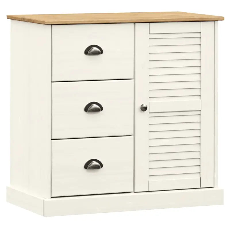 Compact dressoir met massief grenenhout en metalen handgrepen - Dressoirs & buffetkasten