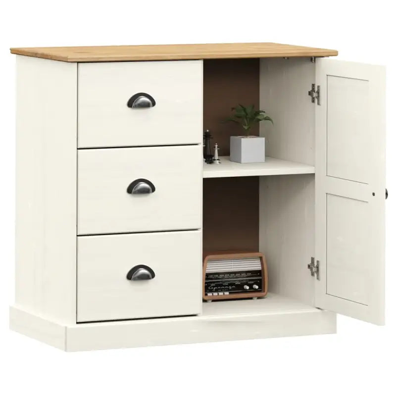 Compact dressoir met massief grenenhout en metalen handgrepen - Dressoirs & buffetkasten