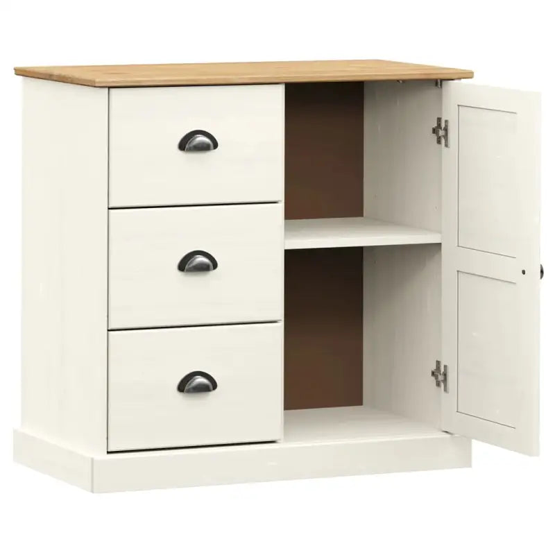 Compact dressoir met massief grenenhout en metalen handgrepen - Dressoirs & buffetkasten