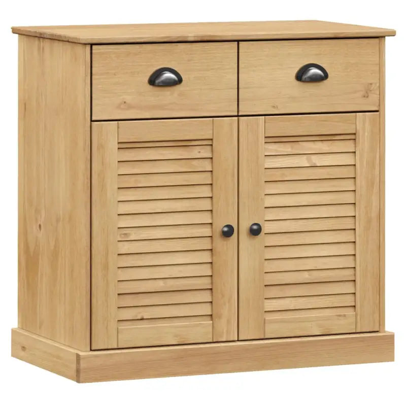 Compact dressoir met massief grenenhout en metalen handgrepen - Dressoirs & buffetkasten