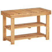 Compact schoenenrek van massief acaciahout met natuurlijke houtkleur - 1 / 46 cm / 70 cm - Schoenenrekken