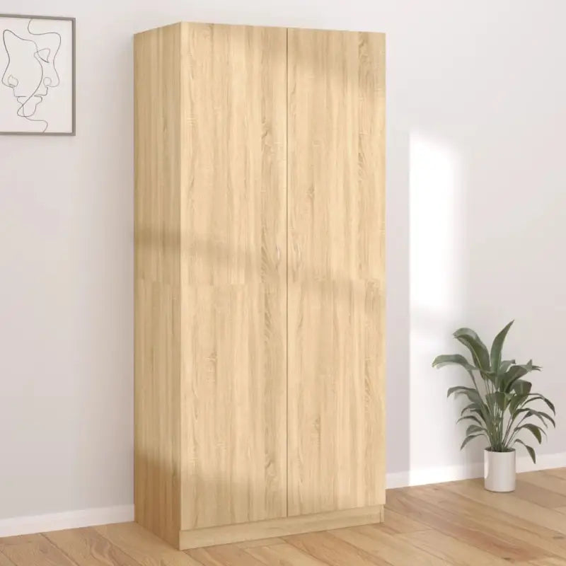 Compacte Kledingkast van Bewerkt Hout voor Stijlvolle Opslag - Sonoma eiken / 1 - Kledingkasten