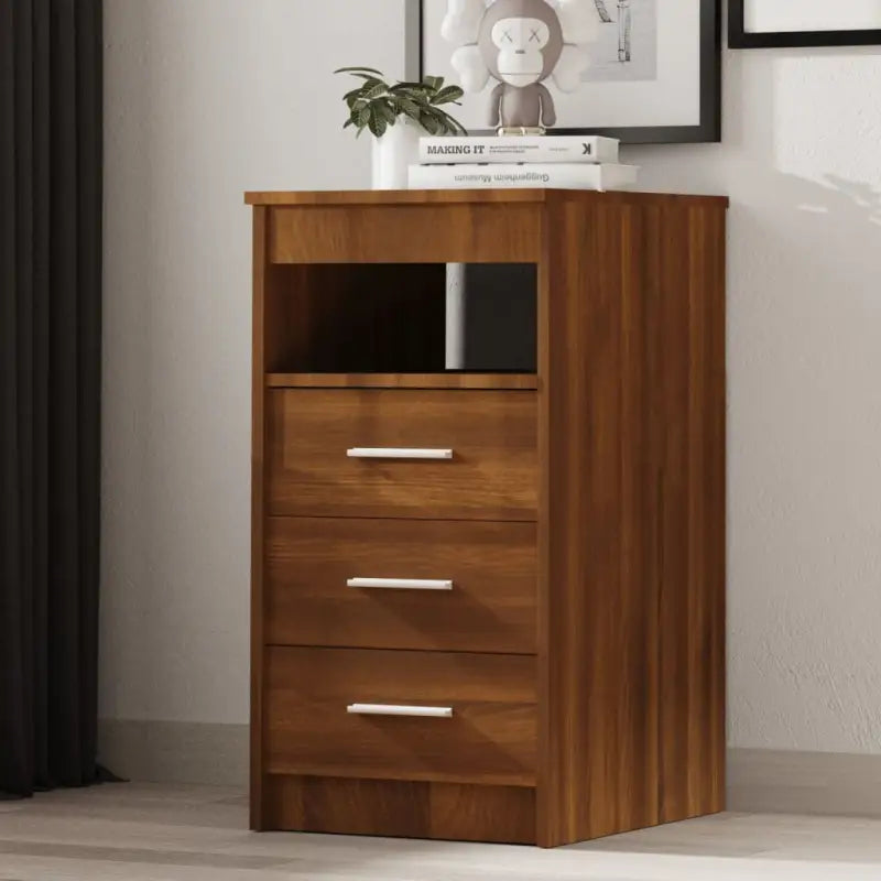 Compacte opbergkast van bewerkt hout voor kleine ruimtes - bruin eikenkleur / 1 - Opbergkasten & lockerkasten