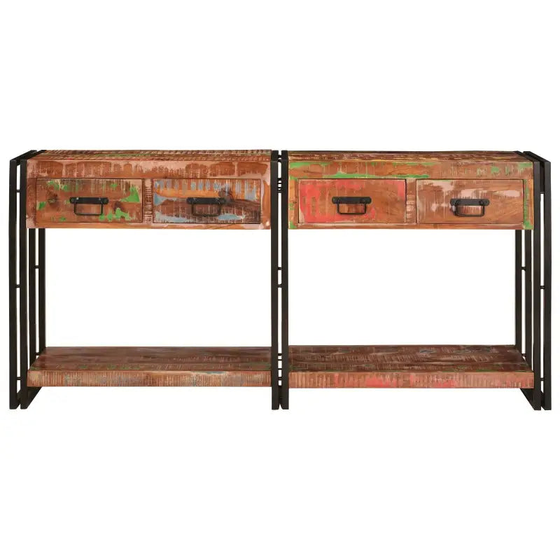 Consoletafels met gerecycled hout en metalen frame voor praktische stijl - Consoletafels