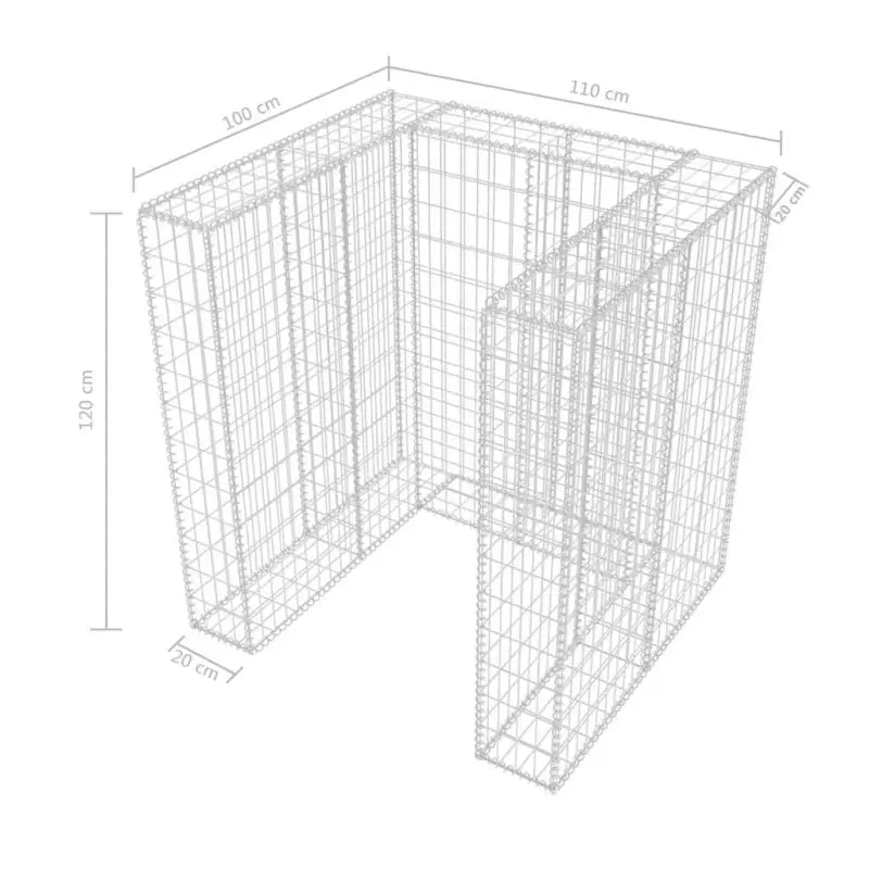 Containerberging met schanskorf ombouw in gegalvaniseerd staal - 110 x 100 x 120 cm / 1 - Containerbergingen