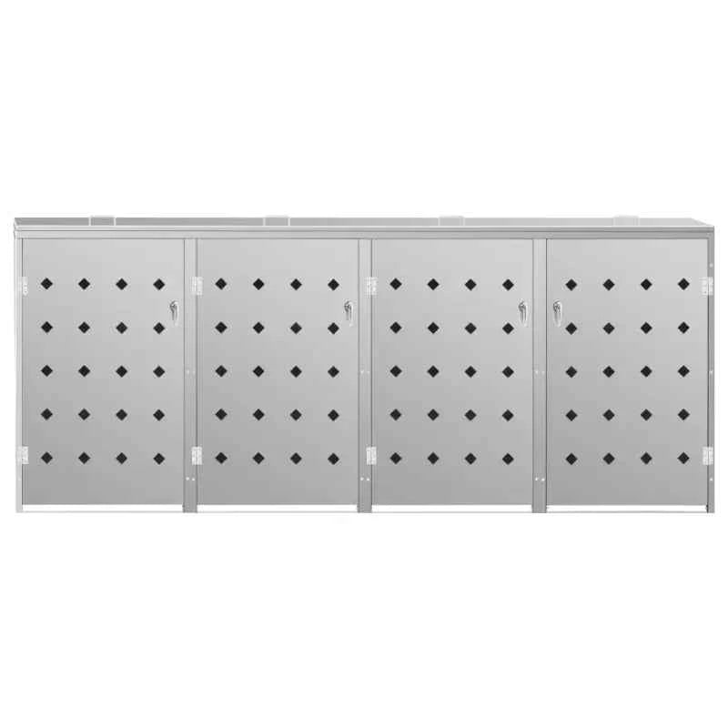 Containerberging voor afvalcontainer met handige ventilatieopeningen in roestvrij staal