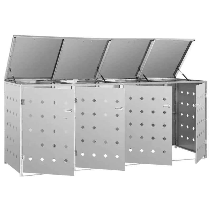 Containerberging voor afvalcontainer met handige ventilatieopeningen in roestvrij staal