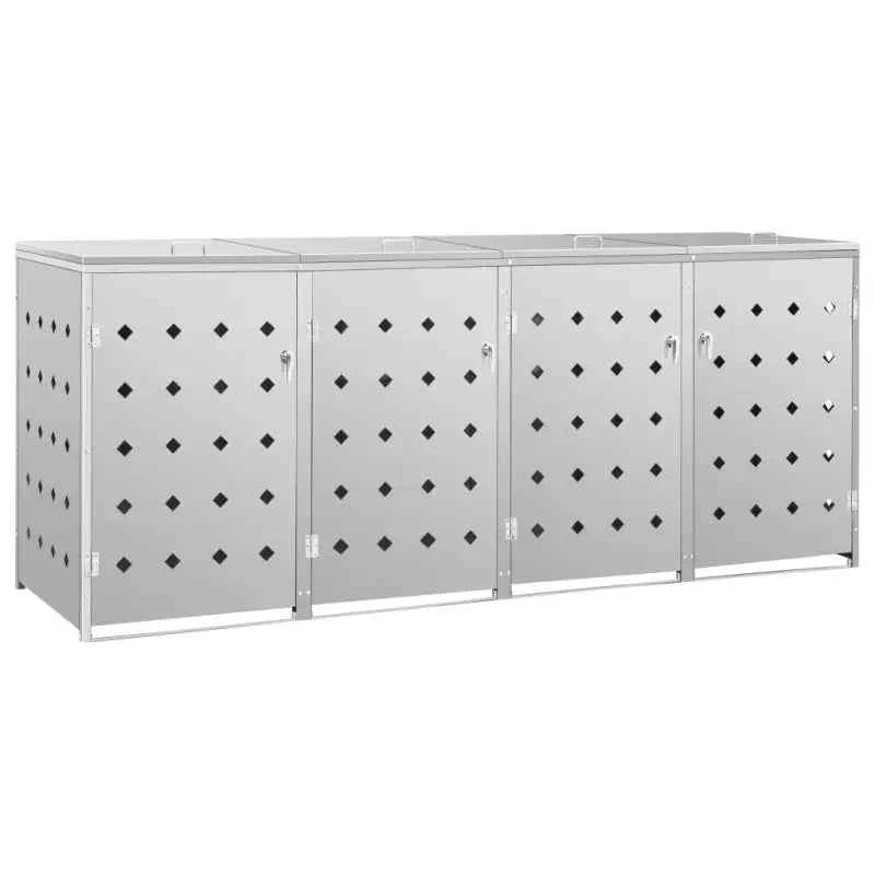 Containerberging voor afvalcontainer met handige ventilatieopeningen in roestvrij staal