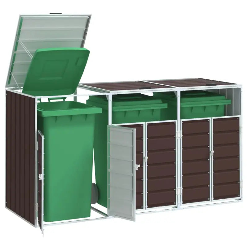 Containerberging voor een nette tuin en discreet vuilnisbakopslag - Bruin / 3 - Containerbergingen