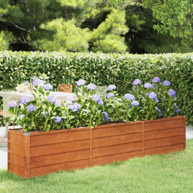 Cortenstalen plantenbak voor tuin en balkon - 240 x 40 x 45 cm / 1 - Bloempotten & plantenbakken