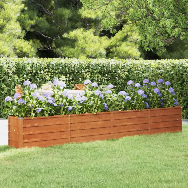 Cortenstalen plantenbak voor tuin en balkon - 320 x 40 x 45 cm / 1 - Bloempotten & plantenbakken
