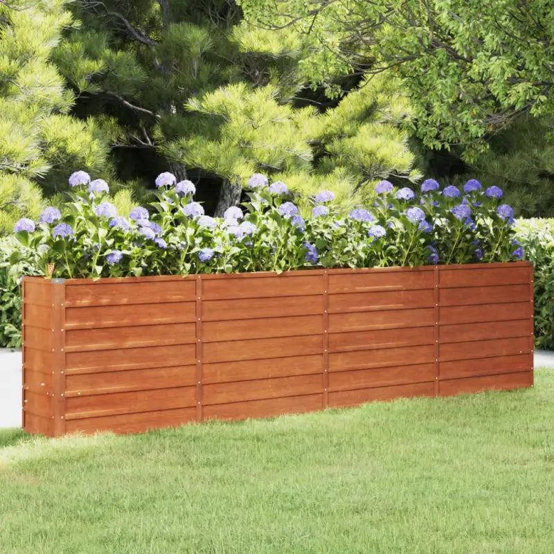 Cortenstalen plantenbak voor tuin en balkon - 320 x 40 x 77 cm / 1 - Bloempotten & plantenbakken