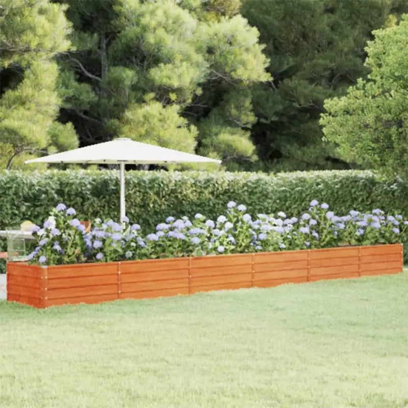 Cortenstalen plantenbak voor tuin en balkon - 600 x 80 x 45 cm / 1 - Bloempotten & plantenbakken