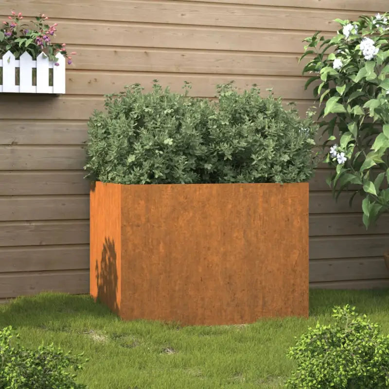 Cortenstalen plantenbakken voor tuin balkon en terras - Cortenstaal/Bruin / 62 x 47 x 46 cm / 1 - Bloempotten &