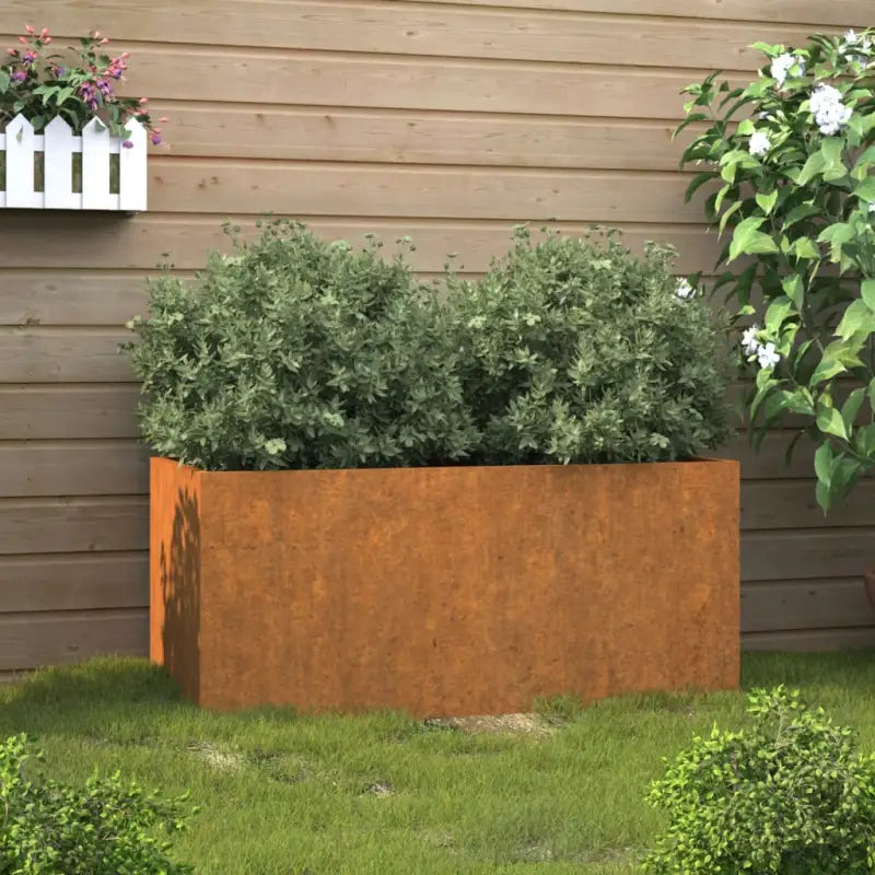 Cortenstalen plantenbakken voor tuin balkon en terras - Cortenstaal/Bruin / 62 x 30 x 29 cm / 1 - Bloempotten &