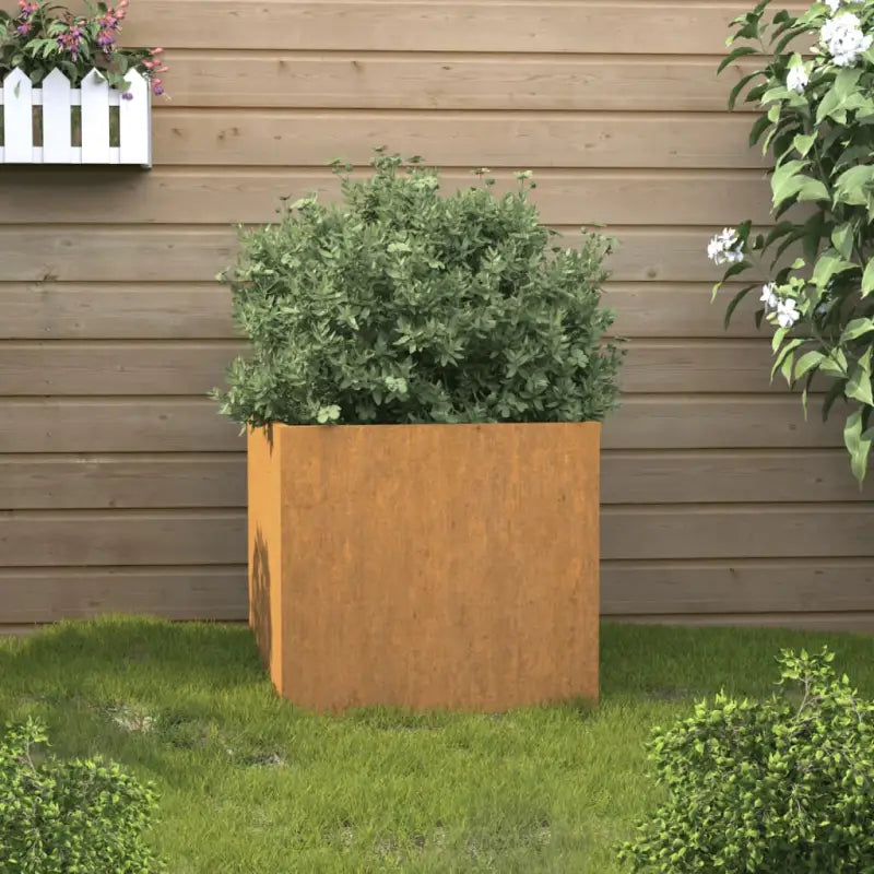 Cortenstalen plantenbakken voor tuin balkon en terras - Cortenstaal/Bruin / 49 x 47 x 46 cm / 1 - Bloempotten &