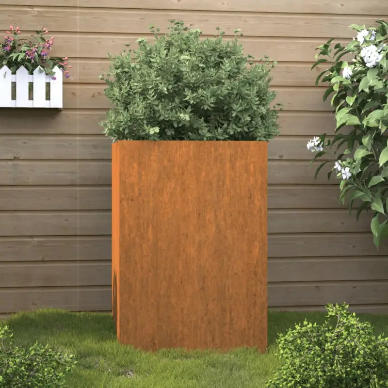 Cortenstalen plantenbakken voor tuin balkon en terras - Cortenstaal/Bruin / 52 x 48 x 75 cm / 1 - Bloempotten &