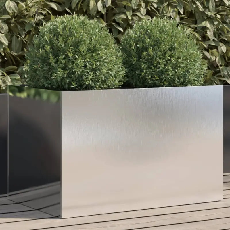 Cortenstalen plantenbakken voor tuin balkon en terras - Roestvrij staal/Lichtgrijs / 62 x 40 x 39 cm / 1 - Bloempotten