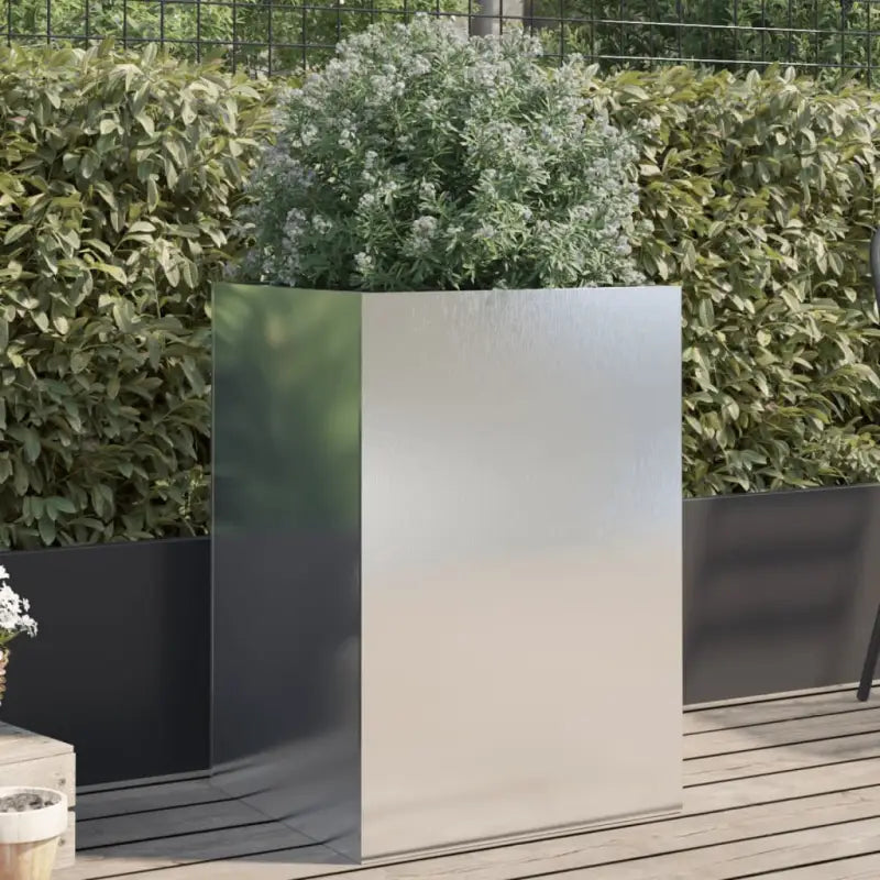 Cortenstalen plantenbakken voor tuin balkon en terras - Roestvrij staal/Lichtgrijs / 52 x 48 x 75 cm / 1 - Bloempotten