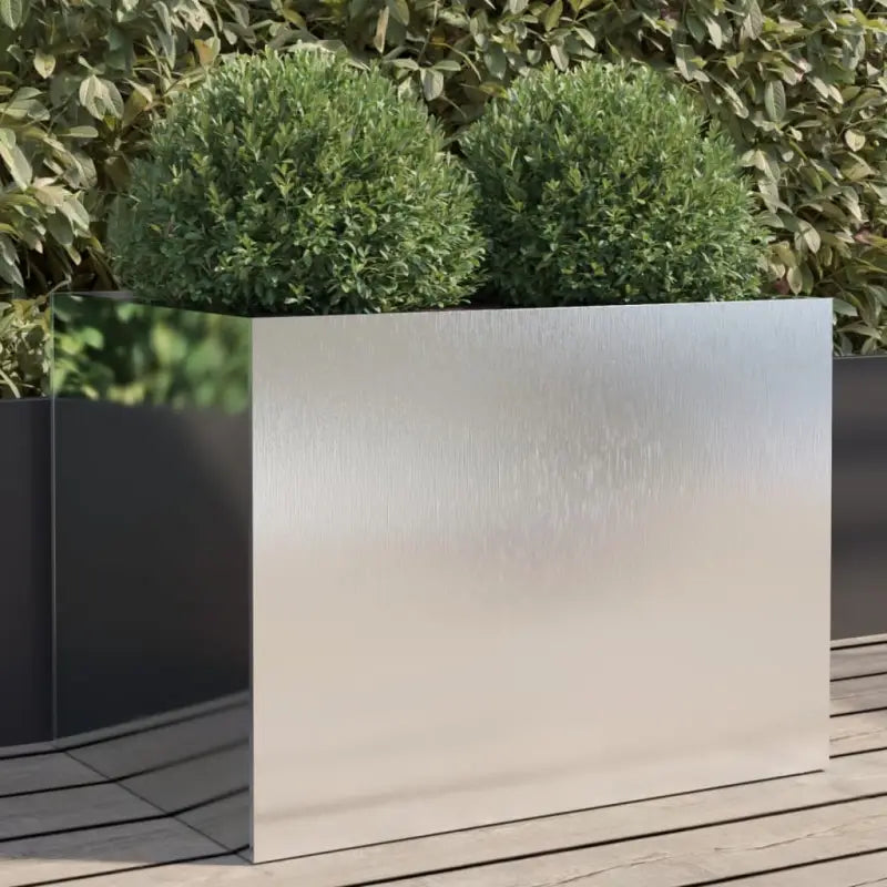 Cortenstalen plantenbakken voor tuin balkon en terras - Roestvrij staal/Lichtgrijs / 62 x 47 x 46 cm / 1 - Bloempotten