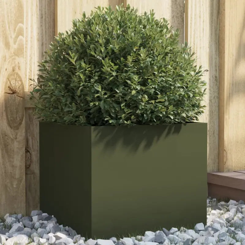 Cortenstalen plantenbakken voor tuin balkon en terras - Staal/Groen / 32 x 30 x 29 cm / 1 - Bloempotten & plantenbakken