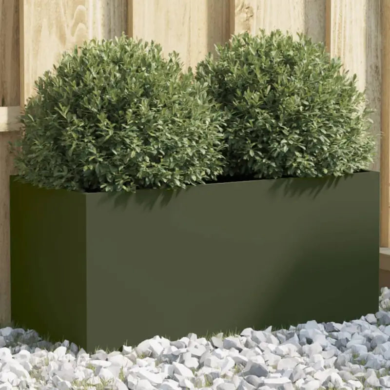 Cortenstalen plantenbakken voor tuin balkon en terras - Staal/Groen / 62 x 30 x 29 cm / 1 - Bloempotten & plantenbakken