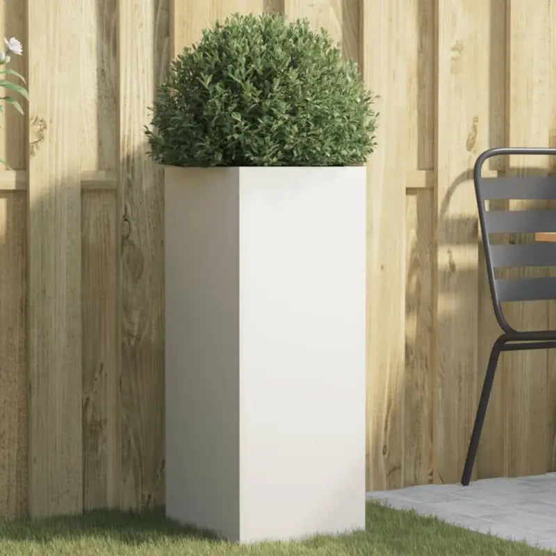 Cortenstalen plantenbakken voor tuin balkon en terras - Staal/Wit / 32 x 29 x 75 cm / 1 - Bloempotten & plantenbakken