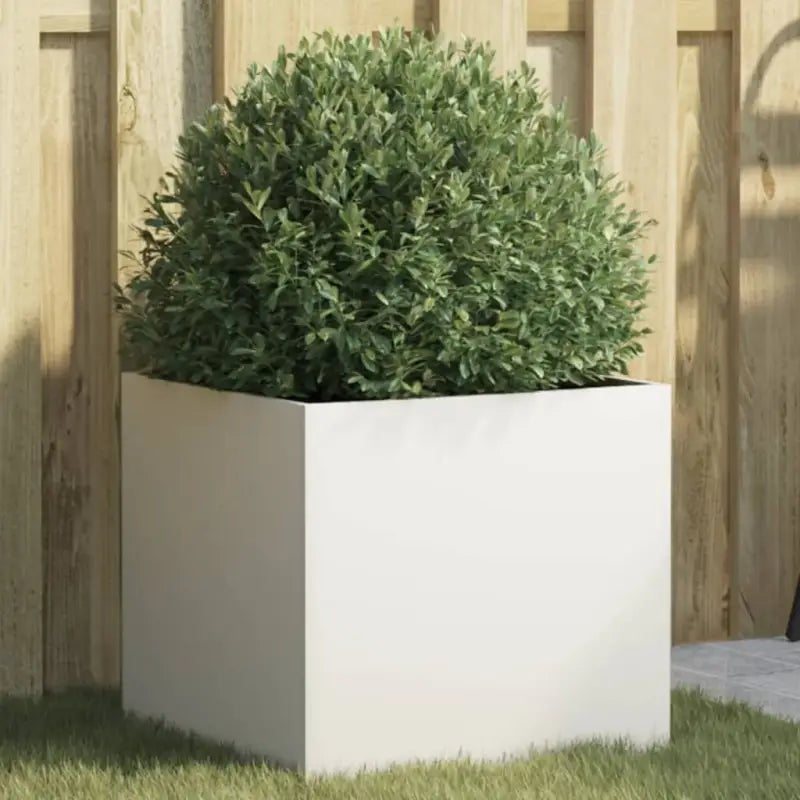Cortenstalen plantenbakken voor tuin balkon en terras - Staal/Wit / 42 x 40 x 39 cm / 1 - Bloempotten & plantenbakken