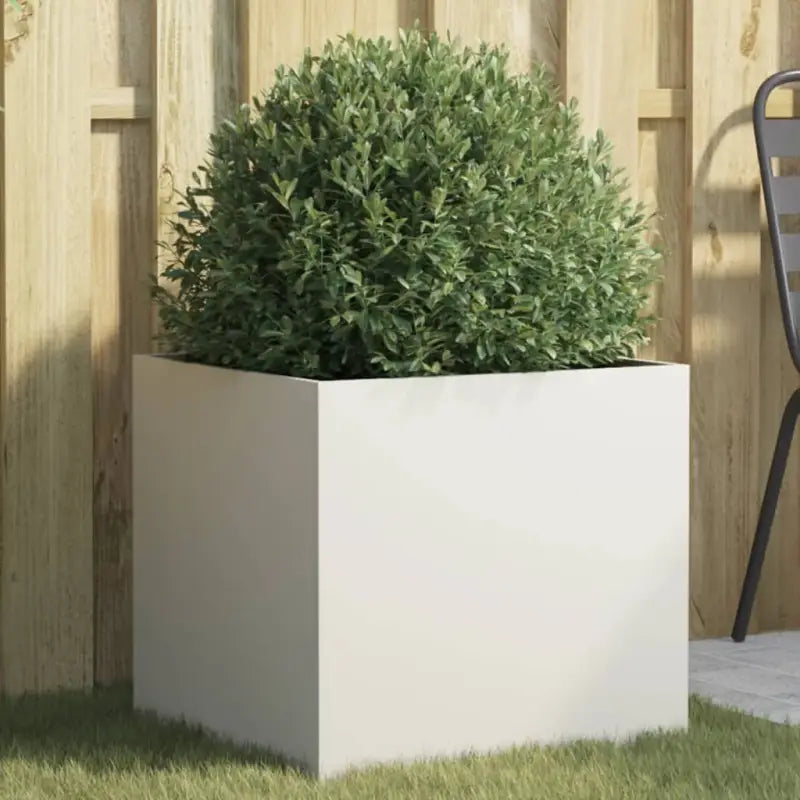Cortenstalen plantenbakken voor tuin balkon en terras - Staal/Wit / 49 x 47 x 46 cm / 1 - Bloempotten & plantenbakken