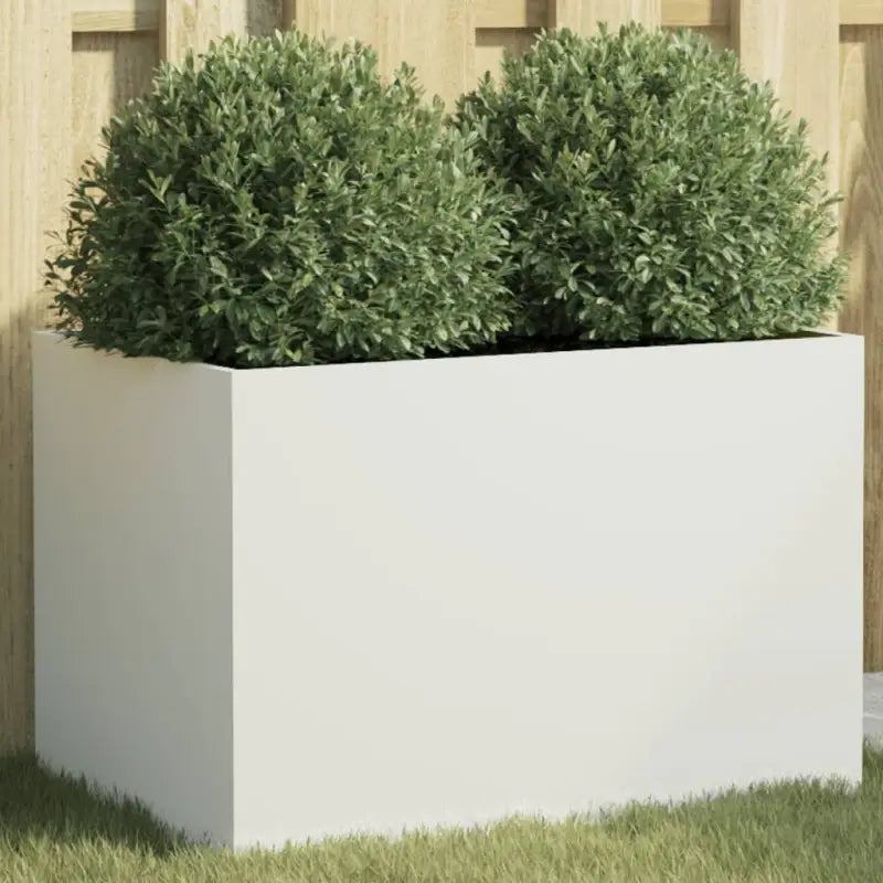 Cortenstalen plantenbakken voor tuin balkon en terras - Staal/Wit / 62 x 40 x 39 cm / 1 - Bloempotten & plantenbakken